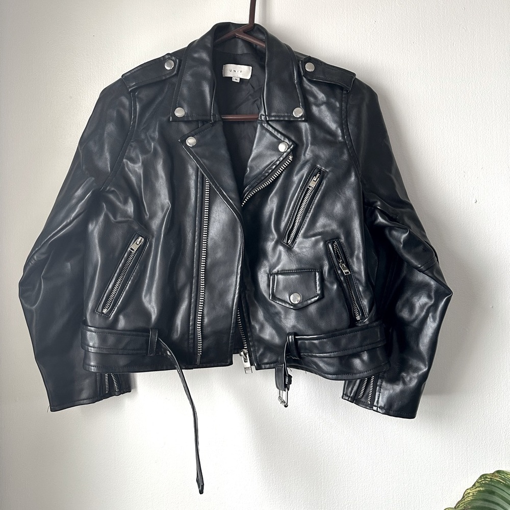 UNIF Cropped Leather Jacket